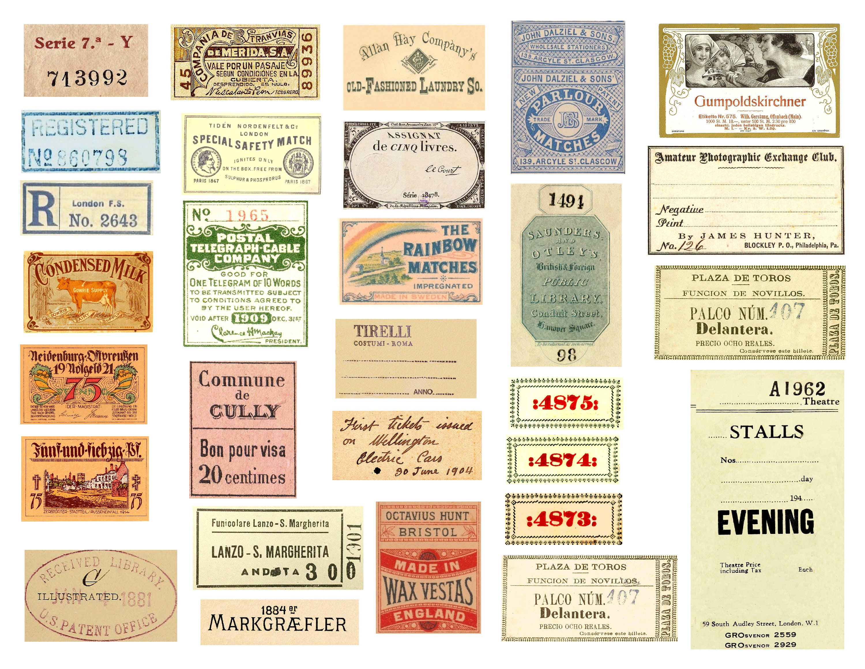 Ticket Images: Vintage Ephemera for Papercrafts (digital Download) - Etsy