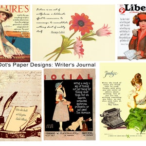 Writer&#39;s Journal Ephemera and Quotes: 9 Pages of Vintage Images for Junk Journals and Papercrafts