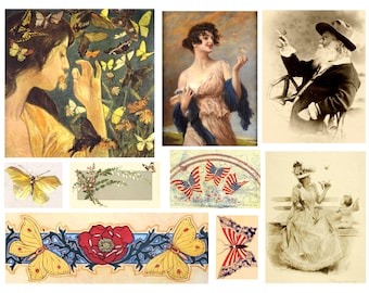 Butterfly Ephemera: Vintage Images for Junk Journals (Digital Download)