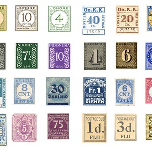 Number Stamps: Vintage Ephemera for Junk Journals (Digital Download)