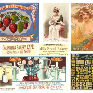 Vintage Desserts 10 Seiten Ephemera für Junk Journals, Journals, Card-Making, Kunstprojekte und mehr