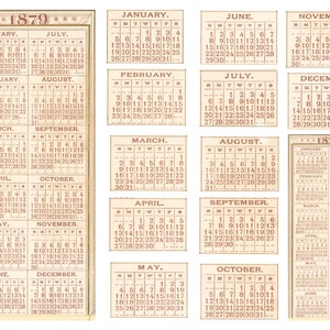 Calendário Ephemera 1897/2025 2 páginas de imagens vintage para diários de lixo, diários, cartões, projetos de arte e muito mais
