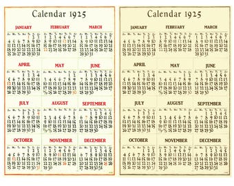 2026/1925 Calendar for Junk Journals, Card-Making, Scrapbooks
