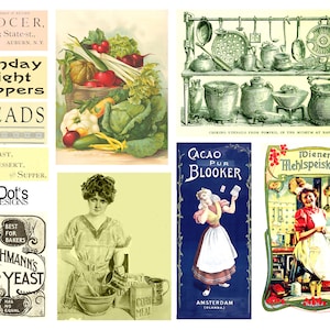 In the Kitchen Vintage Kochen Ephemera 10 Seiten digitale Bilder für Junk Journals, Journals, Card-Making, Kunstprojekte und mehr