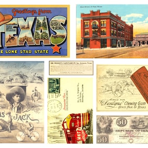 Texas Ephemera: Junk Journal Vintage Images (Digital Download)