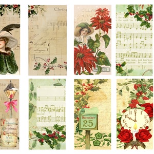Weihnachts-Journalkarten oder Tags für Junk Journals, Journals, Card-Making, Art Projects und mehr
