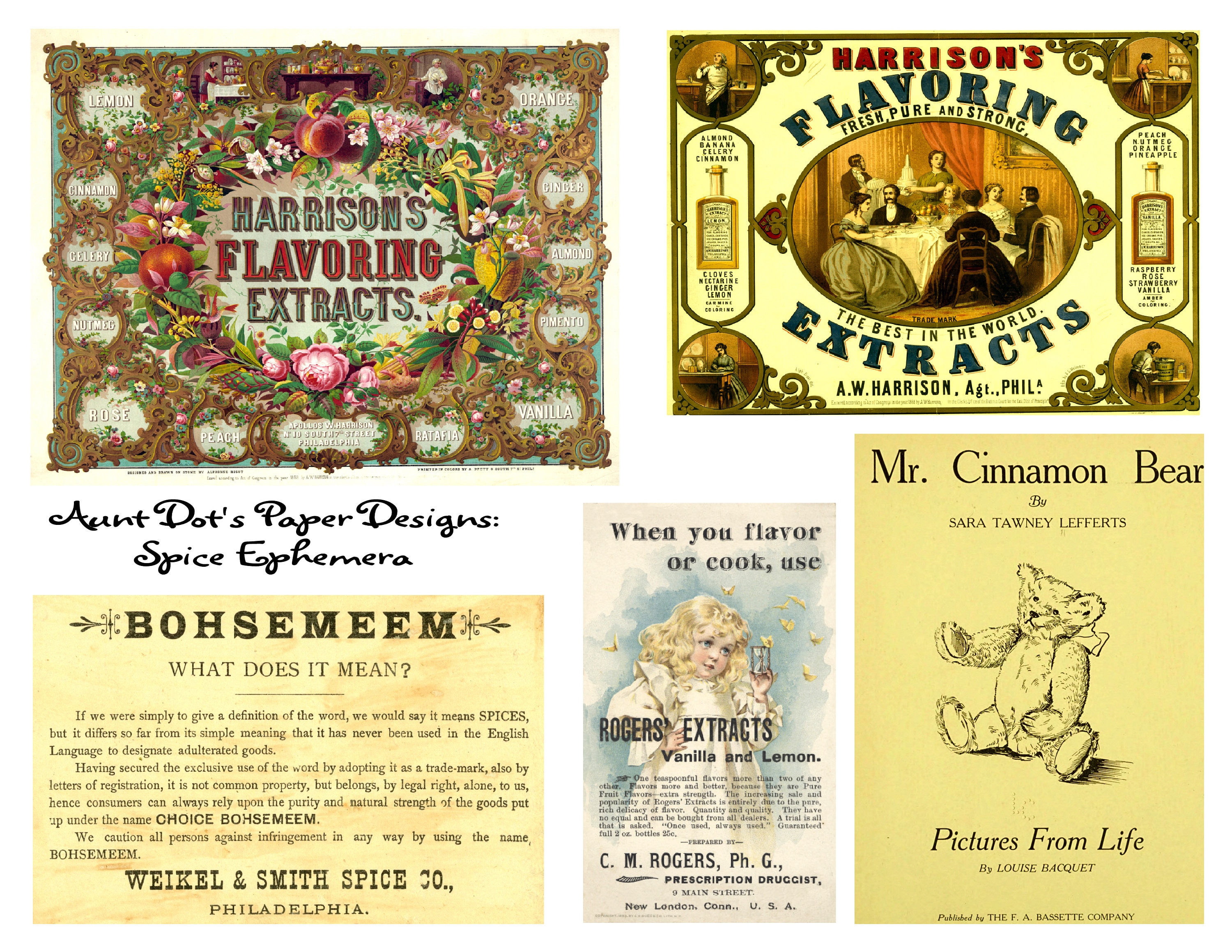 Vintage Spices Ephemera 5 Pages of Images for Journals Etsy