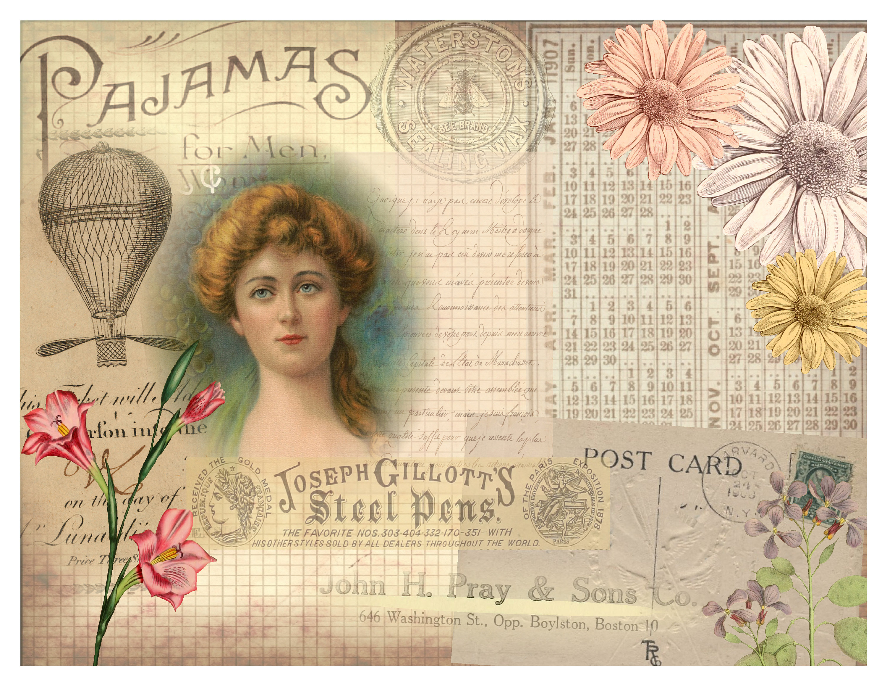 4 Pages of Written and Printed Ephemera: Postcards Tickets | Etsy