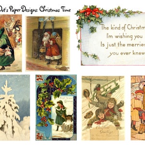 Weihnachtszeit! 7 Seiten Vintage Ephemera für Junk Journals, Journals, Kartenherstellung, Kunstprojekte und mehr