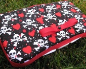 Hearts and Skulls Baby Wipes Clutch