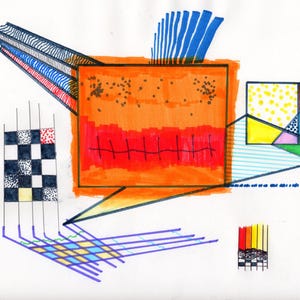 Abstract art, colorful line artwork, hand drawn artwork, art therapy, marker art on sketch pad, geometric artwork, original artwork by me