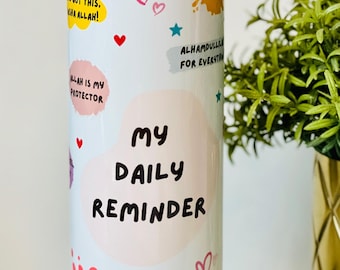 Affirmation Tumbler, Muslim Gift, Daily Reminder Coffee Cup