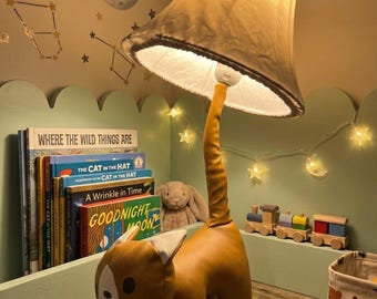 Plush Cat Table Lamp: Orange Kitten Accent Light, Kids Room Decor