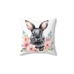 Bunny Room Decor / Rabbit Lover Pillow / Bunny Rabbit pillow / Rabbit Cushion / Cute Bunny Pillow / Nursery Decor / Animal Pillow