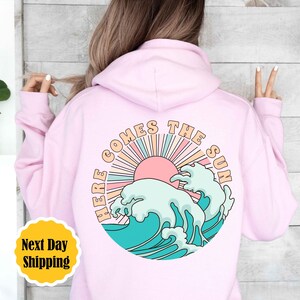 Here Comes The Sun Hoodie, Hawaii Hoodie, Vintage Summer Hoodie, Boho Summer Hoodie, Beach Hoodie, Vacation Hoodie, Summer Vibes Hoodie