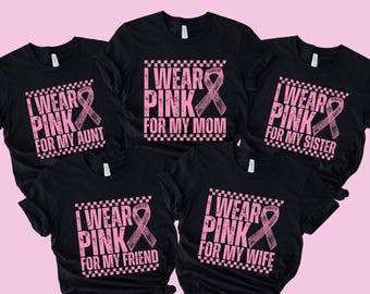 Retro Pink Ribbon Breast Cancer Support Shirt