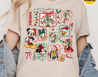 Retro Disney Christmas Shirt, Santa Mickey and Friends Vacation Tee