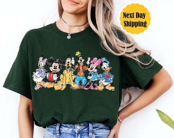 Retro Mickey and Friends Cotton Shirt, Disneyland Trip