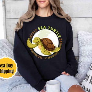 The Ocean is Calling Sweatshirt, Minimalist Turtle Print