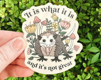 Possum Sticker: Waterproof Vinyl Decal for Laptop, Car, Water Bottle