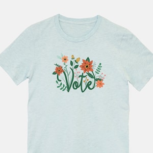 Vote T-shirt Vote Shirt Election Day Shirt Vote Tee Vote Shirt Voting Shirt Ice Blue