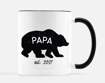 Papa Bear Mug, Dad Mug, Baby Announcement, Pregnancy Mug, Fathers Day Mug, Papa Bear, Established, Gift for Dad, New Dad Gift, New Dad Mug