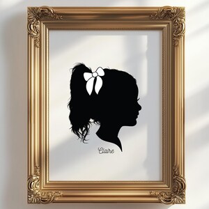 Silhouette, Child Silhouette, Mother&#39;s Day Gift, Family Silhouette, Custom Silhouette Print, Personalized Silhouette Print, Portrait