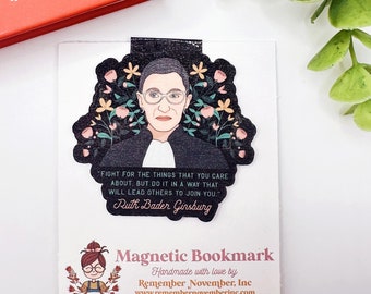 RBG Magnetic Bookmark, Handmade Bookmark