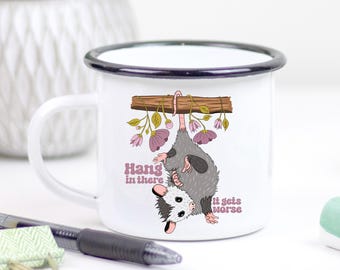 Funny Possum Coffee Mug: Hang In There, Adulting Gift