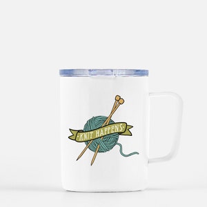 Knitting Travel Mug Travel Tumbler With Lid Coffee Mug Travel Mug Knitting Pun Knitter Gifts