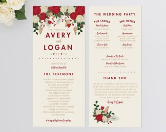 christmas wedding programs etsy