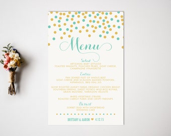 Wedding Menu Reception Vintage Wedding Decor Wedding Etsy