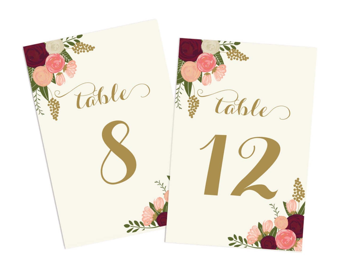 printable wedding table numbers 1 20 floral table numbers