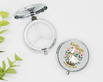 Goose Pill Box, Pill Case, Cute Pill Holder, Pill Organizer, Anxiety, Depression, Mental Health, Funny Pill Case, stocking stuffer