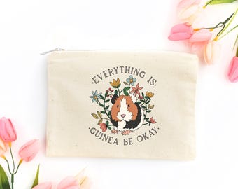 Guinea Pig Canvas Makeup Bag, Pencil Case, Cosmetic Bag
