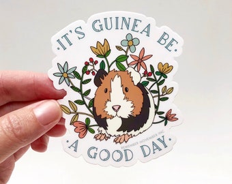 Guinea Pig Pun Sticker: Waterproof Vinyl, Laptop, Car Decal