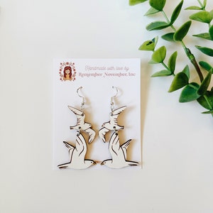 Seagull Earrings, Ocean Earrings, Beach, Coastal, birch wood, hand painted
