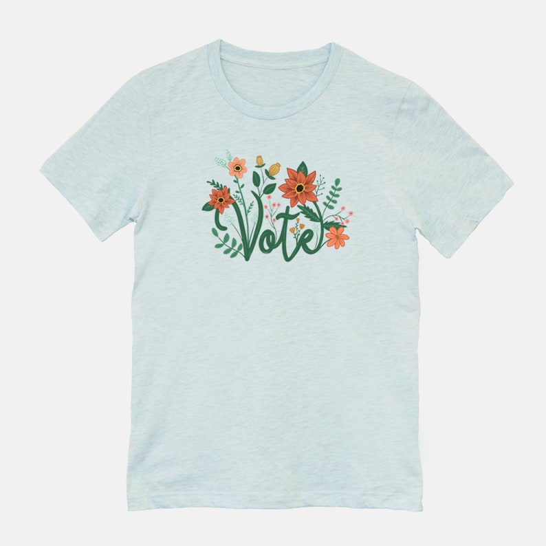 Vote T-shirt Vote Shirt Election Day Shirt Vote Tee Vote Shirt Voting Shirt Ice Blue