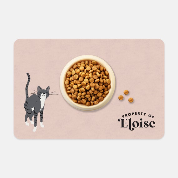 Personalized Cat Bowl Mat: Decorative Pet Placemat