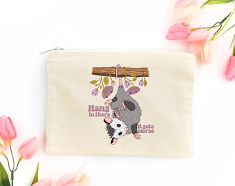 Possum Canvas Cosmetic Bag: Funny Mental Health Pencil Case