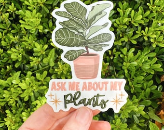 Fiddle Leaf Fig Sticker: Funny Plant Lover Gift, Waterproof Vinyl