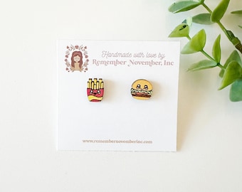 Fast Food Stud Earrings: Burger & Fries