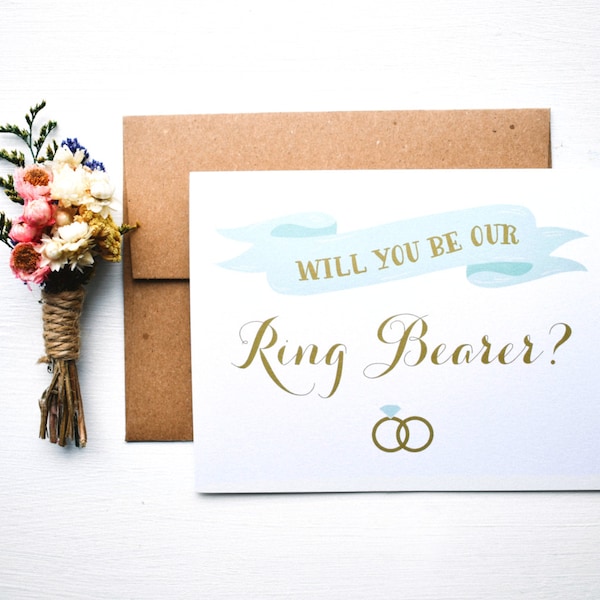 Ring Bearer Wedding Card  Will you be my Ring Bearer  Bridal Party  Bridesmaid Card  Wedding Party  Will you be our ring bearer