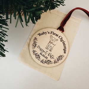 Baby’s first Christmas ornament, birth stats ornament, baby ornament, new baby ornament, first Christmas, laser engraved wood ornament