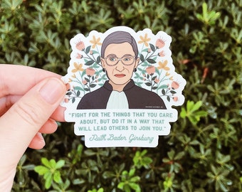 RBG Sticker Ruth Bader Ginsburg Bumper Sticker Car Sticker Water Bottle Sticker Waterproof Laptop Sticker Feminist Feminism