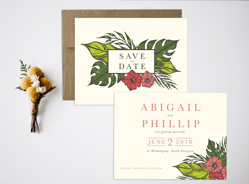 Tropical Save the Date destination wedding nautical wedding invitations seaside wedding tropical wedding invitations nautical save the date