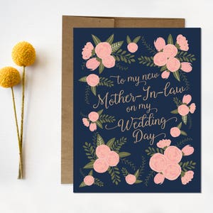 Wedding Day Card  To my Mother In Law on my wedding day  In Law Card  mother of the bride  mother of the groom  Wedding Day Card