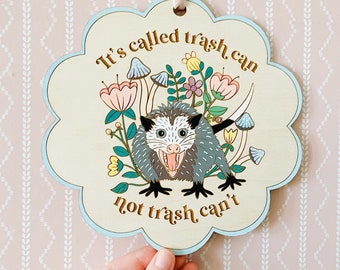 Possum Art wood wall art opossum art print wood art print hand painted handmade cute opossum art