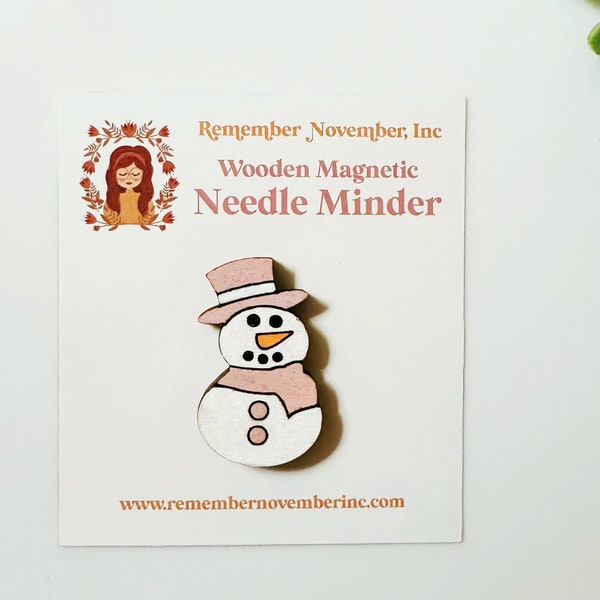 Snowman Needle Minder, Christmas Needle Minder, Wooden Magnetic Needle Minder, Handmade, Handpainted