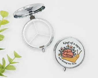Cute Pill Box, Cute Pill Case, Funny Pill Holder, Pill Organizer, Anxiety, Depression, Mental Health, Funny Pill Case, Stocking stuffer